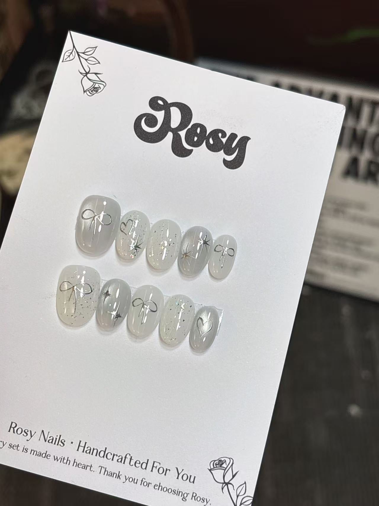 Ribbon Sparkle 蝴蝶結閃粉韓系穿戴甲